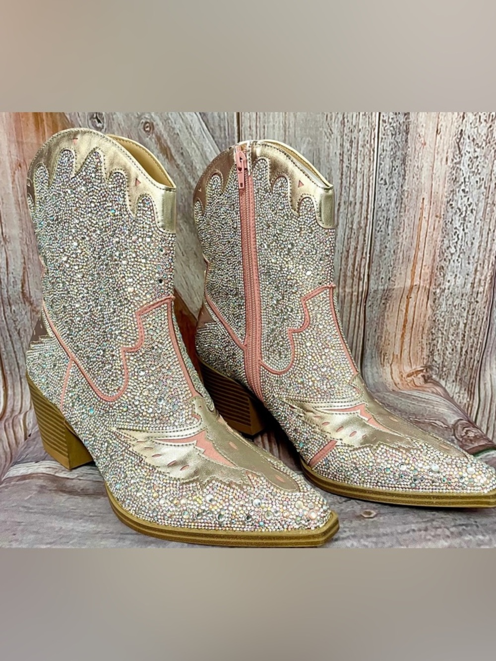 Sparkle Cowgirl Nordstrom siler and pink crystal embellished Western Boots